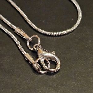 Silver Plated 1.2 mm Snake Chains Necklace with Lobster clasp
